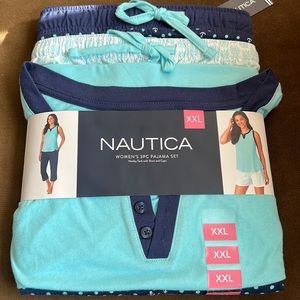 Nautica 3 pics pajama set tank top , pants and shorts XXL
